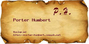 Porter Humbert névjegykártya
